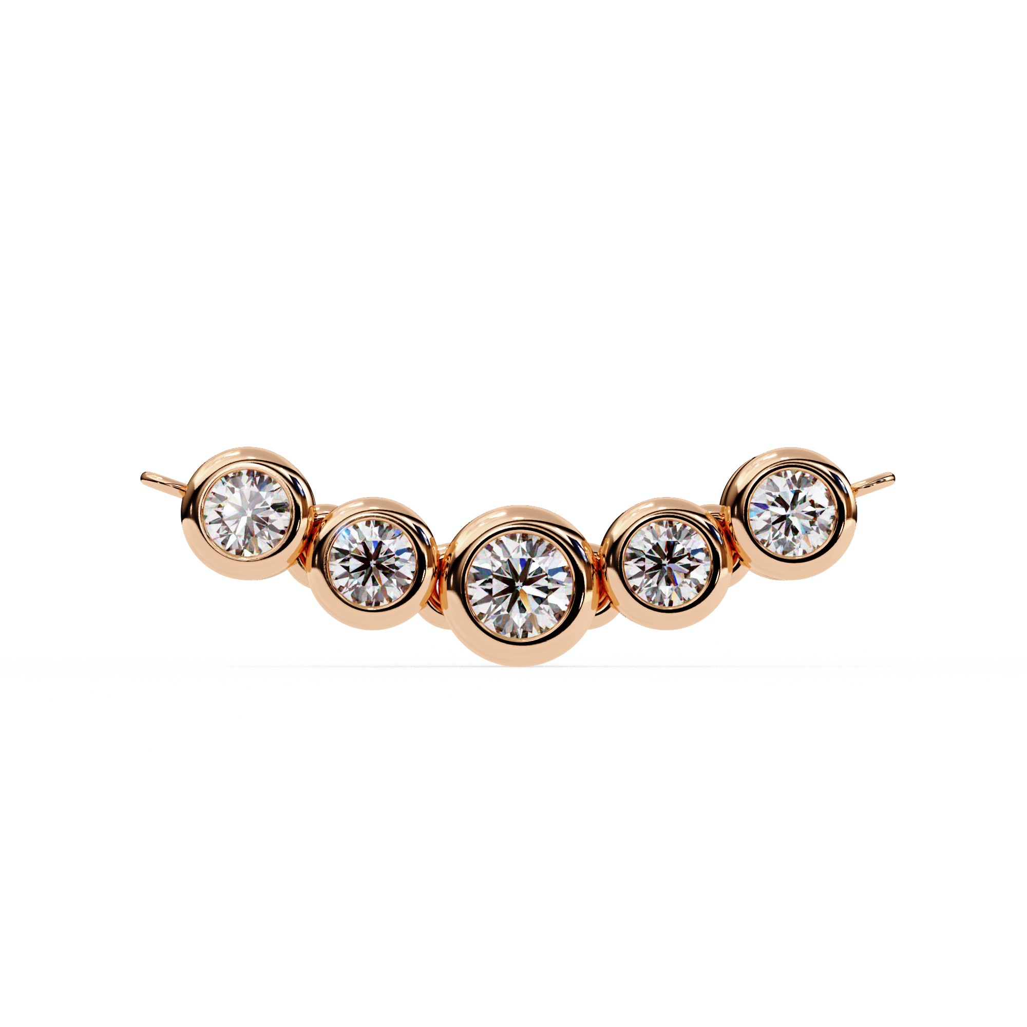 Solitairekart 0.26ct Bezel-Set Natural Diamond Bar Necklace-HI Color, VS-SI Clarity